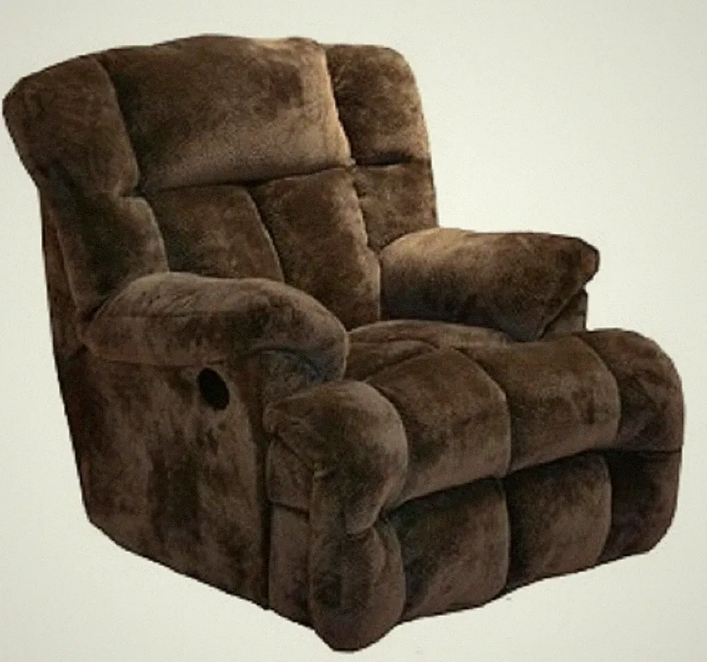 6541-7-2334-09 Catnapper Cloud 12 Lay Flat Chaise With Power Recline (Chocolate)