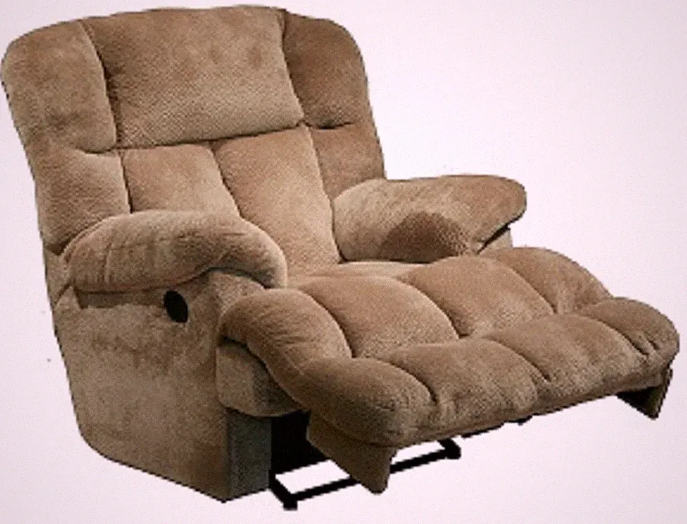 6541-7-2334-36 Catnapper Cloud 12 Lay Flat Chaise With Power Recline (Camel)