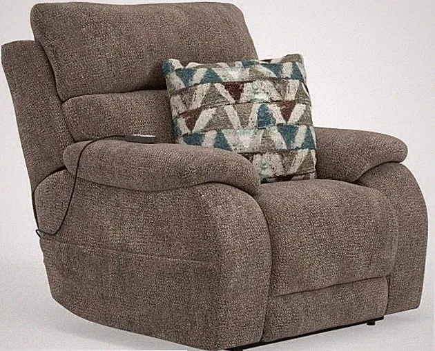 Catnapper Joya Power Recliner w/ Heat, Massage, Lumbar- Mushroom