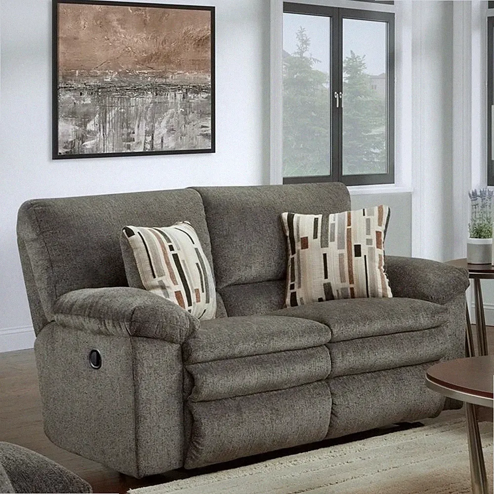 Catnapper Maxim Dual Reclining Loveseat in Soft Charcoal Gray Polyester Fabric