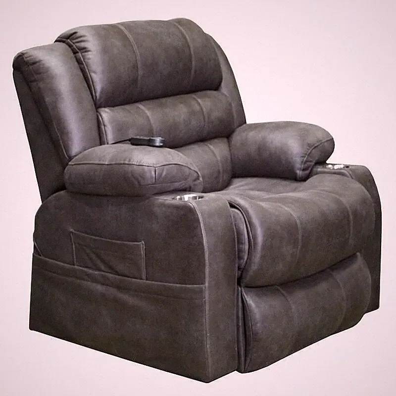 Catnapper Tucker Power Lift Recliner w/Heat & Massage-Steel