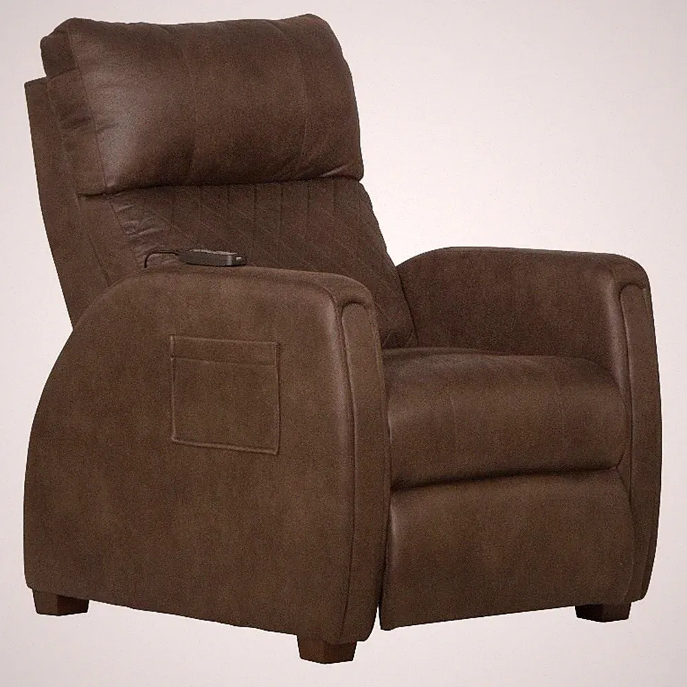 Catnapper Unwind Power Zero Gravity Recliner in Brown Polyester Fabric