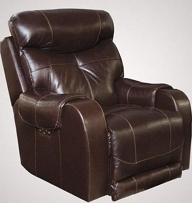 Catnapper Venice Power Chaise Recliner - Chocolate Top Grain Leather