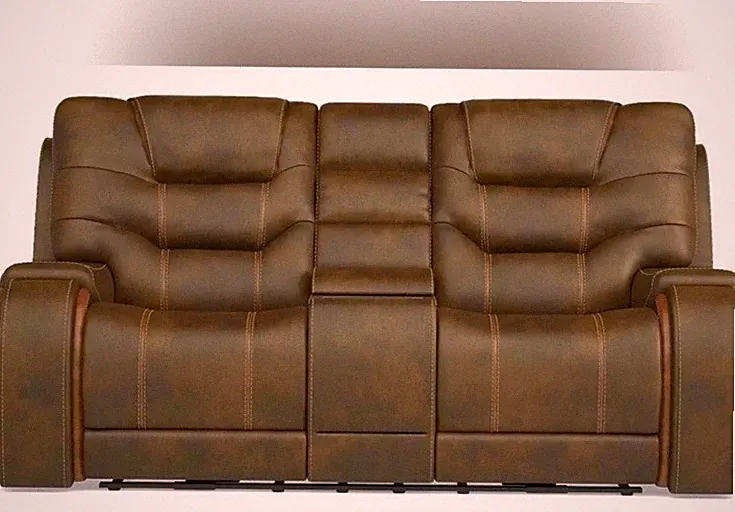 Laredo Springs Luxurious Contemporary Microfiber Dual Power Loveseat Recliner