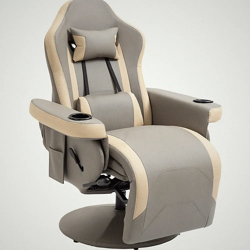 Manual Recliner Armchair with Adjustable Leg Rest, 360 Swivel, 135 Recline