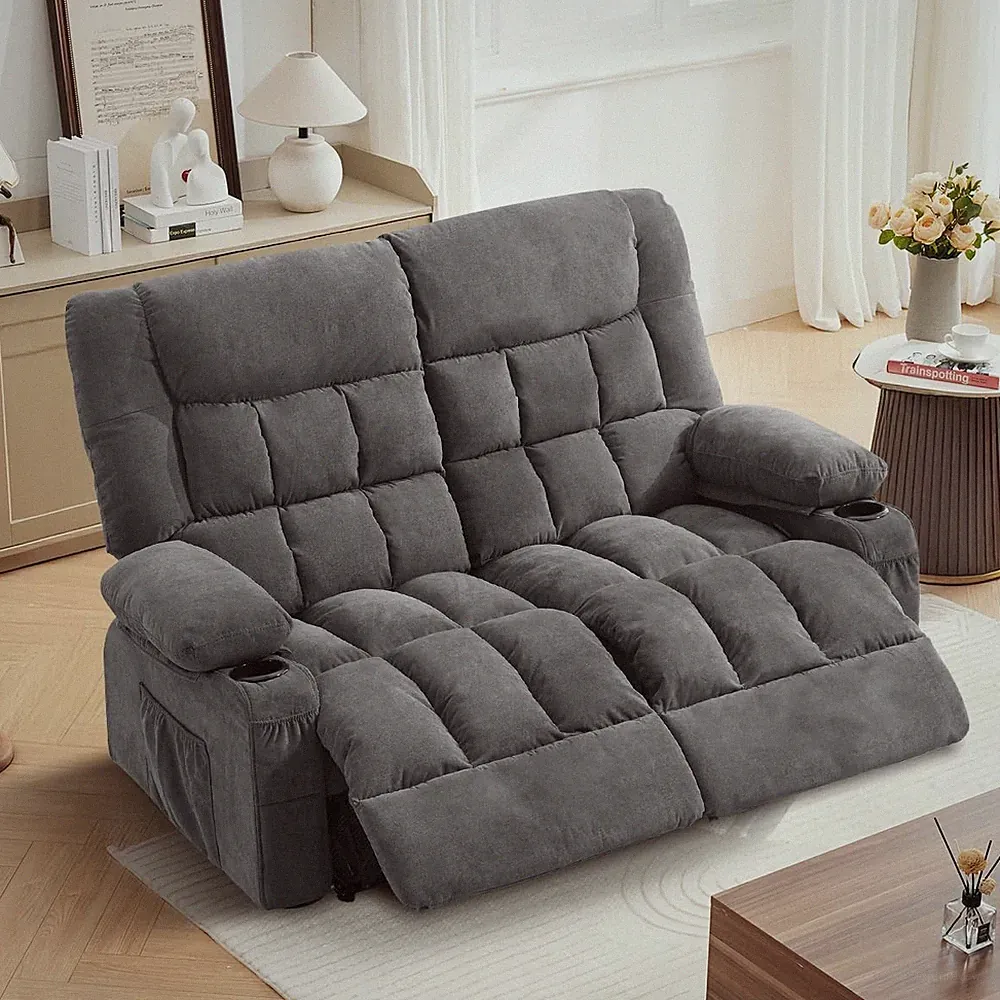 Recliner Loveseat with Cup Holders for Living Room Love Seat Manual